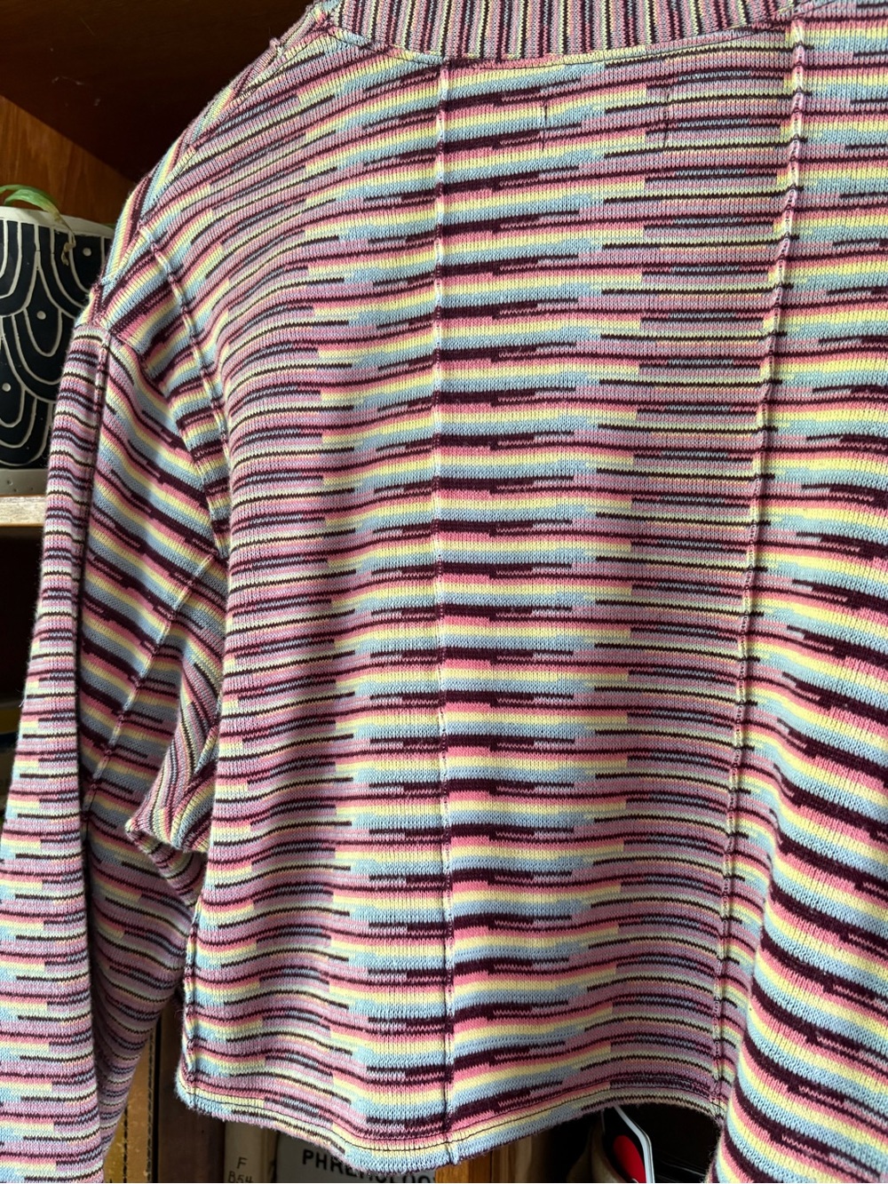 Urban Outfitters Boho Stripe Boxy Crop Sweater M - Picture 9 of 9